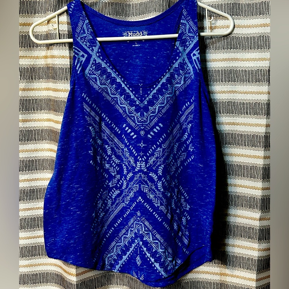 Blue Patterned Women's Top